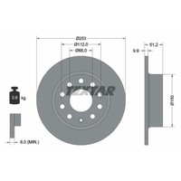 Textar 2X Bremsscheibe Hinten Ø253 Mm Voll FüR VW Golf V 1K1 1.4 16V 1.6 5K1