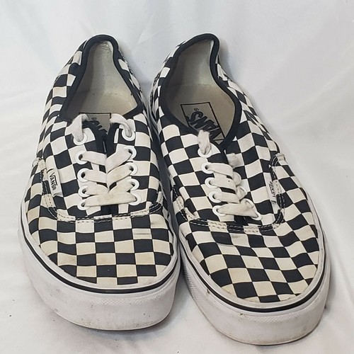 vans authentic checkered black and white