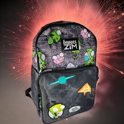 Nickelodeon Invader Zim 18'' Backpack Patch Gir 'l'Il Destroy You' Pig HTF Rare