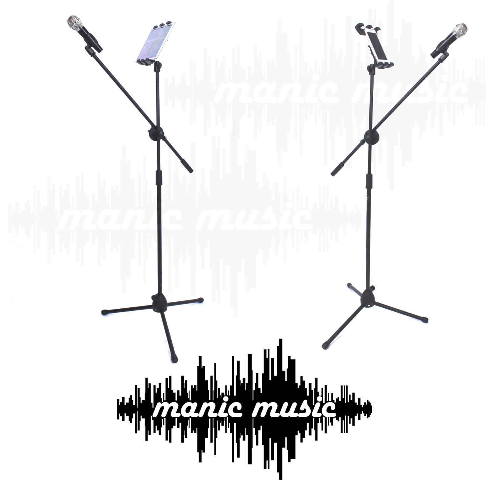 360° Microphone Stand Clip with Tablet and Phone Mount Holder Clamp Combo-image