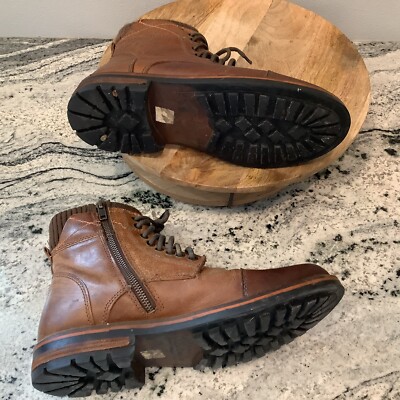 Crevo Camden 225 Cap Toe Chestnut Leather Boot Brown Side Zip