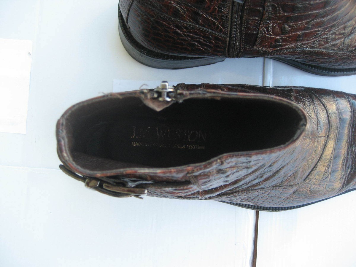 JM Weston Mens Dark Brown Alligator / Crocodile Leather Boots