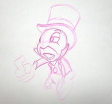 1983 JIMINY MICKEY MOUSE XMAS CAROLE WALT DISNEY ORIGINAL PRODUCTION cel DRAWING