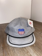 Vtg Union Pacific Railroad Embroidered Gray Hat Cap Snapback USA - New