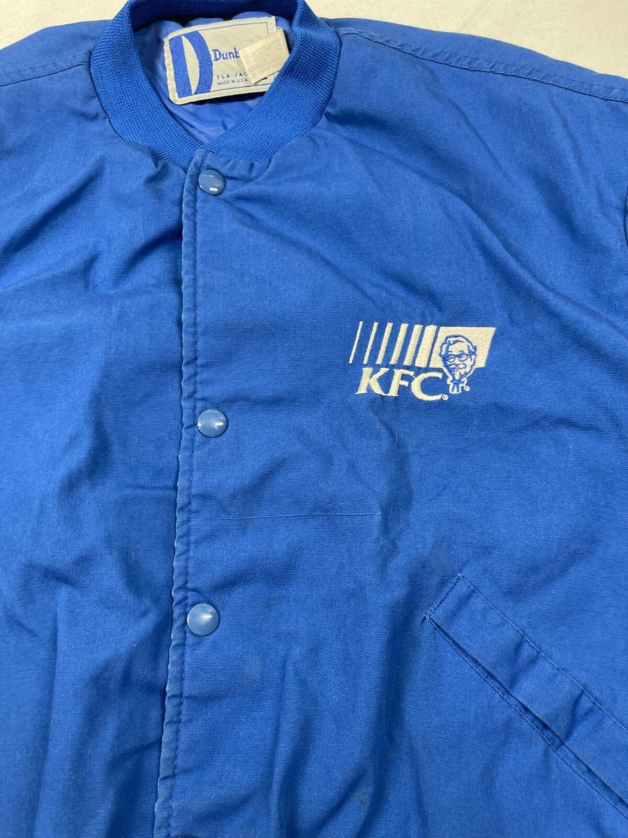 Vintage KFC Jacket Large L Coat Blue Snap Made in USA | eBay
