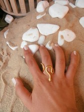 18K Gold Pleated Snake Ring