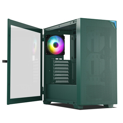VETROO AL800 Green Full Tower PC Computer Case E-ATX / ATX w/ ARGB & PWM FDB Fan