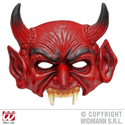 Latex-Halb-Maske ''Teufel'' Devil Dämon Beelzebub Luzifer Satan - Widmann 
