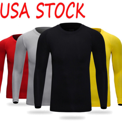 Athletic Long Sleeve Compression Shirts Men's Dry Fit Sports Gym Shirts Workout