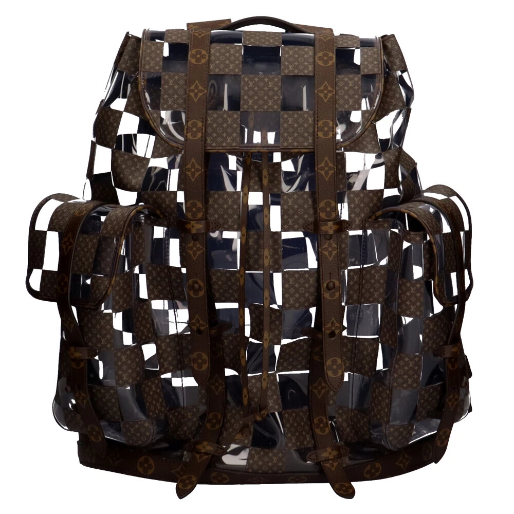 LOUIS VUITTON Christopher MM Backpack M20865 Monogram canvas PVC chess used