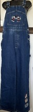 Vintage Disney Women  s Overalls SZ MED Denim Mickey Minnie Mouse Embroidered NEW