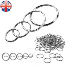 Van Der Linn KEYRING SPLIT RING Silver Small Large Key Ring 15 20 25 30 35 50mm
