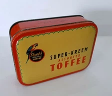 vintage Sharps Super Kreem Toffee Metal Tin box-Made in England-1930s