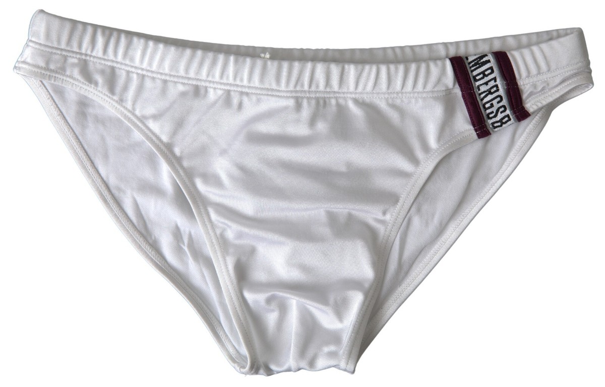 BIKKEMBERGS Swimwear White Polyester Beachwear Swimming Brief IT7