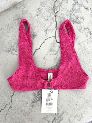 NWT bond-eye ring scout bralette bikini swimsuit top top in wildberry pink O/S