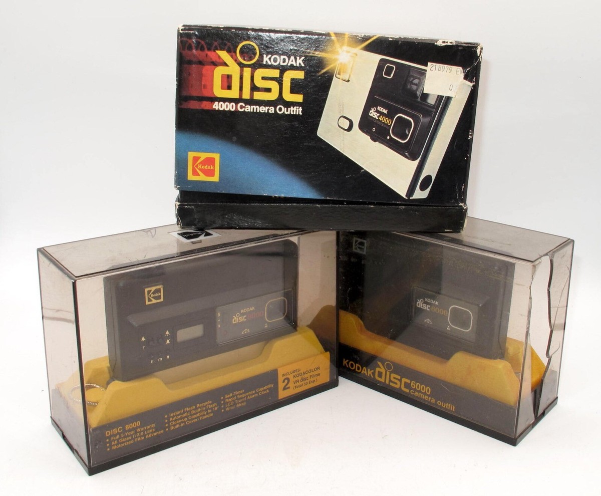 *VINTAGE* 3-ORIGINAL KODAK DISC CAMERAS-MODELS 4000, 6000, 8000 IN BOXES