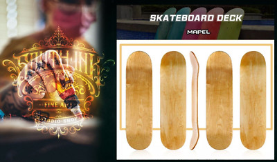 Skateboard Deck Blank 8,0 x 31'' Zoll | gefertigt aus 7 Schichten Ahorn Holz