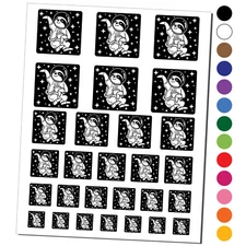 Sloth Astronaut Floating in Space Temporary Tattoo Water Resistant Set