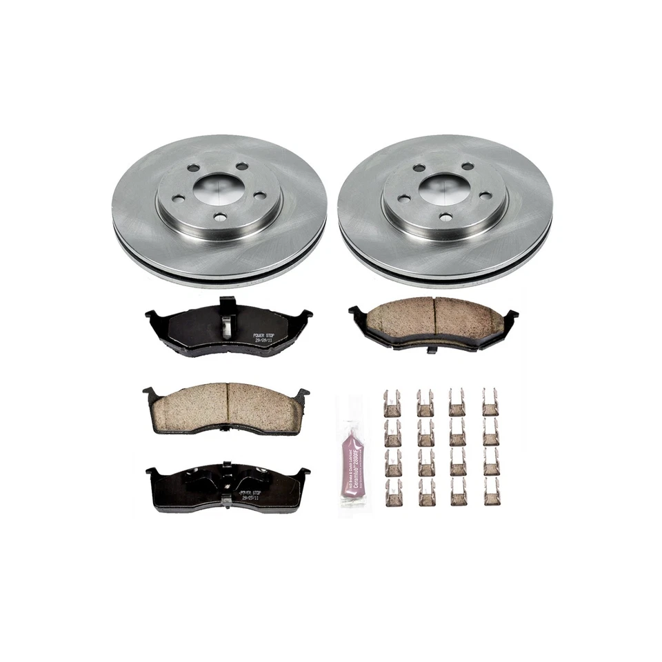 Kit de pastillas y disco de freno delantero Powerstop KOE3143 para Dodge Neon SE 2003-2005, SXT Foto 3 de 4