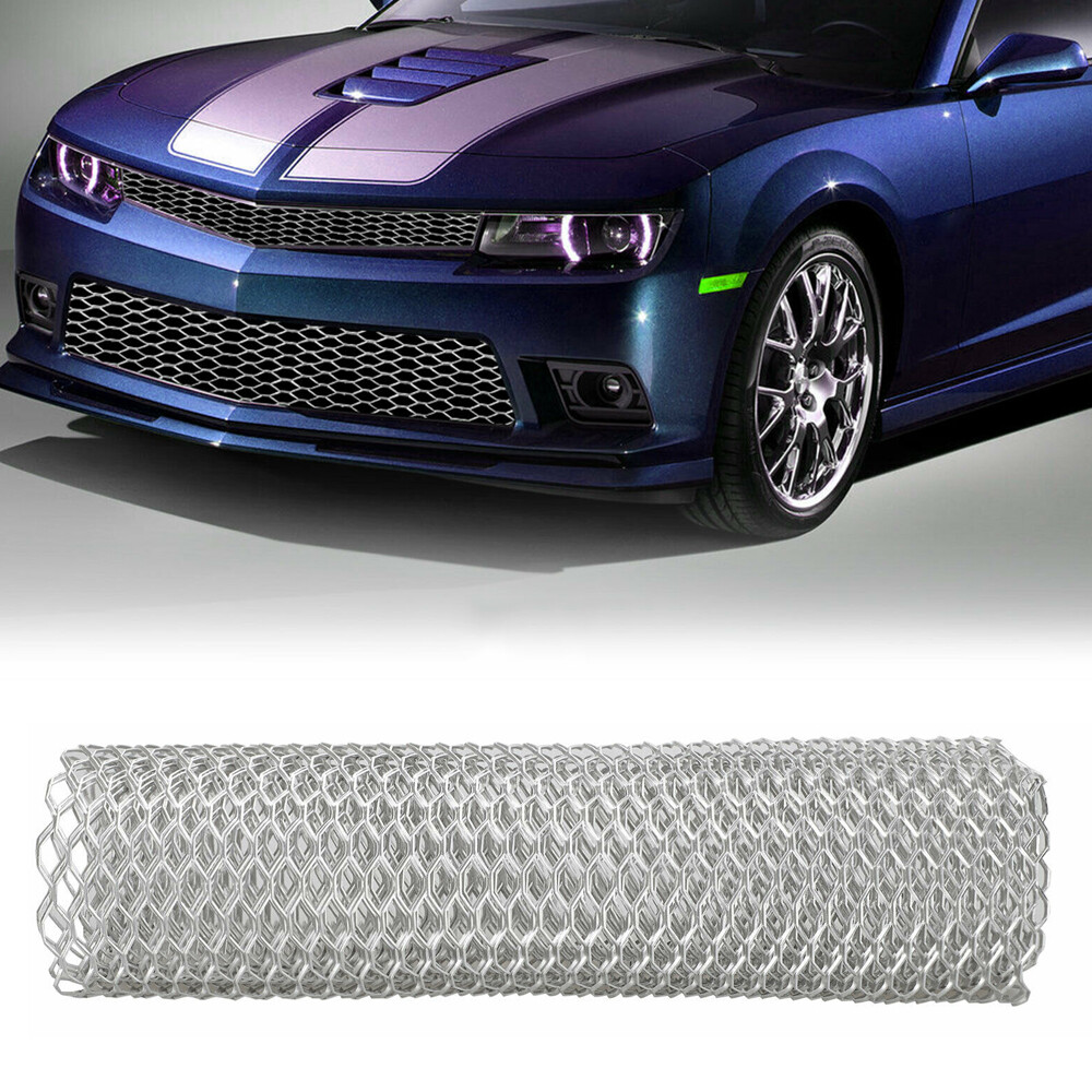 40" X 13" Universal Black Mesh Grill Cover – Hexagonal Metal Grille For Car Bumper, Fender, Hood Vent