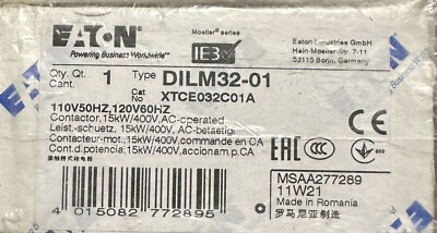 Eaton XTCE032C01A Contactor 110v/50hz 120v/60hz