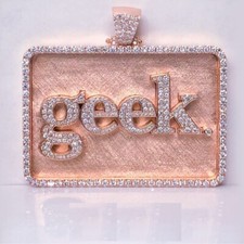 1 ct Passing Tester MOISSANITE mens Custom Name Dog Tag Pendant Silver GIFT