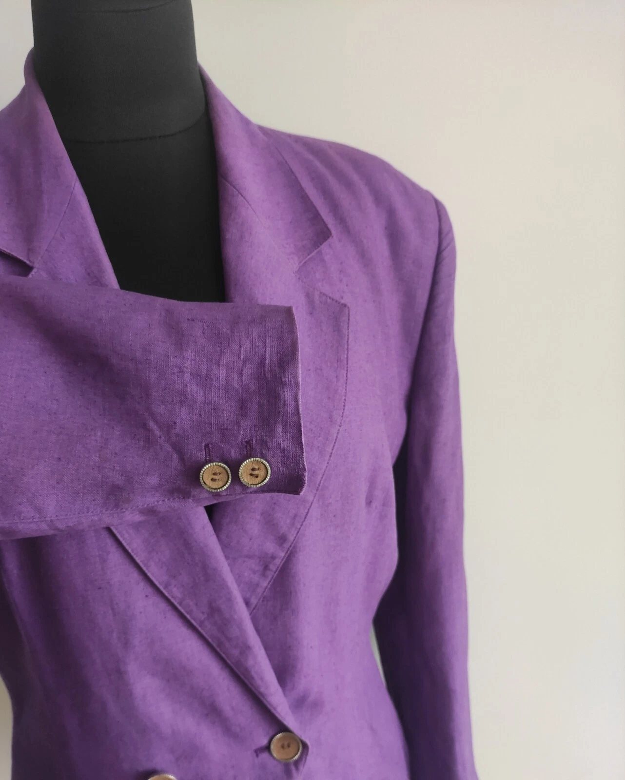 Blazer giacca vintage anni '80 Gianni Versace donna doppio petto lino viola taglia 8