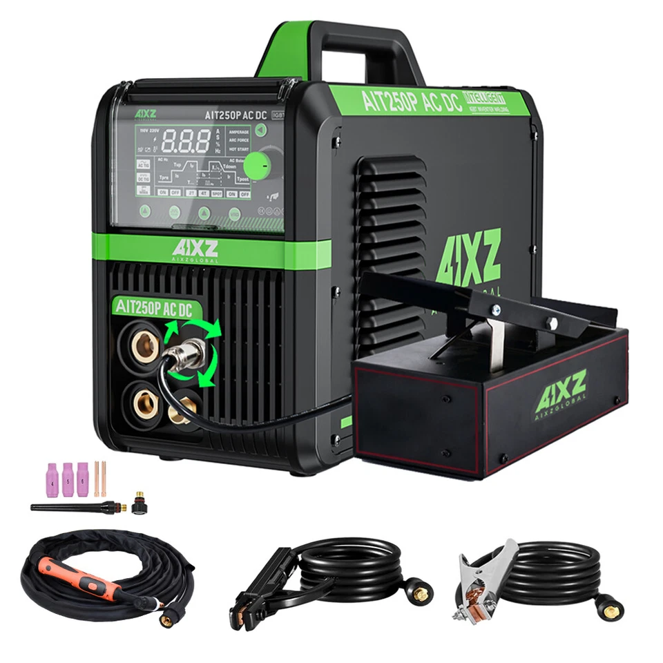 AIXZ 250A TIG Welder AC/DC Pulse Professional Aluminum Welding Machine MMA Foot Pedal