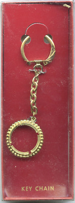 Keychain Nickel Coin Holder Gold Tone 5c Jefferson Buffalo Liberty V - DM814