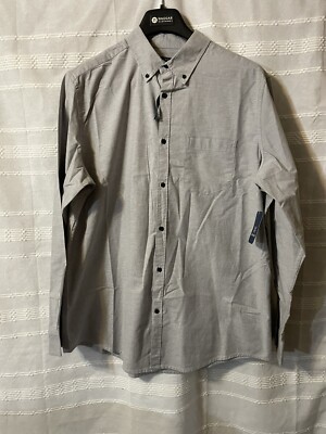 George Slim Fit Gray Oxford Long Sleeve Shirt Men Sz XL New 10.00 | eBay