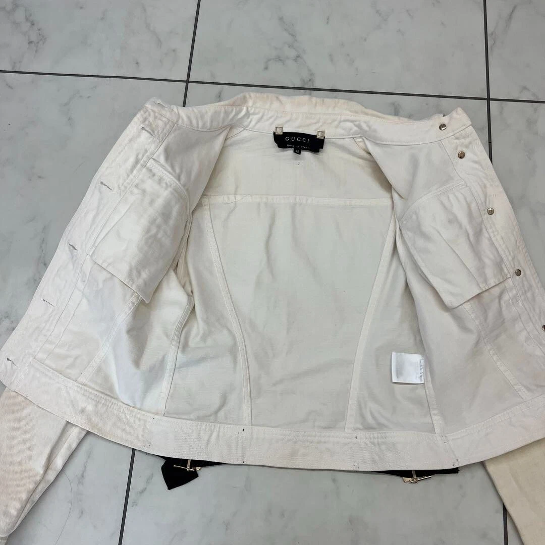 GUCCI Giacca Bluson Denim Donna Taglia 38 Bianco Off di JP