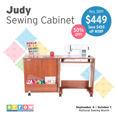 Arrow Judy 105 Sewing Cabinet in Teak