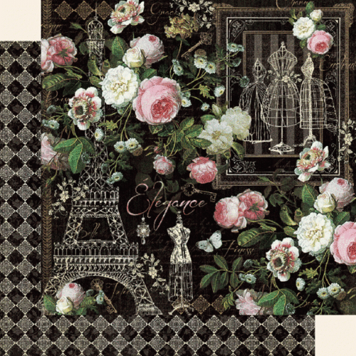 GRAFIK 45 "ELEGANZ" 12X12 PAPIERPACKUNG ROMANTIK PARIS NICHT MEHR PRODUZIERT SCRAPJACK'S PLACE - Bild 2 von 10