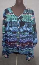 Nine West Vintage America Women’s Sz M Sheer Southwestern Oversize Tunic Top