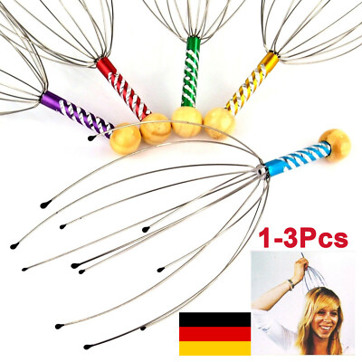 3 x Kopfmassagegerät Masage Tool Kopfkrauler Kopfspinne Kopfmassagespinne gold