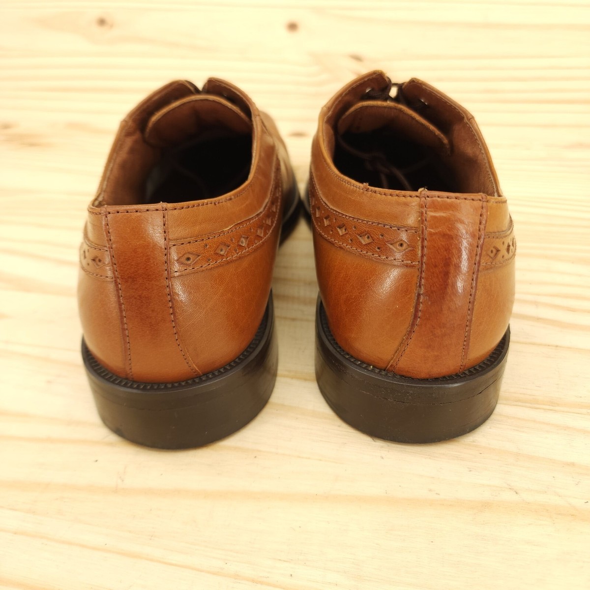 Fratelli Mens Oxfords Sz 9.5 M Brown Leather Y2K Square Toe Dress Shoes NICE! Men main image 3