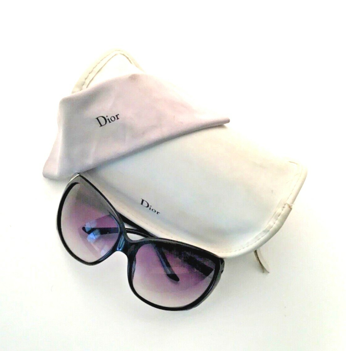 CHRISTIAN DIOR OVERSIZED SUNGLASSES ~ MADE IN ITALY ~ WHITE