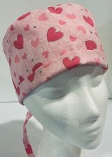 Valentine  s Day Lined Medical Skull Scrub Cap Surgery, Chef Chemo Hat