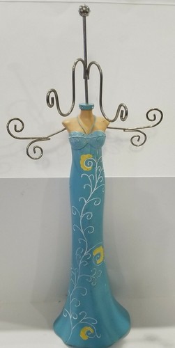 Blue Maison Rouge Jewelry 15" Ceramic Doll Wire Rings Necklace Bracelet Holder - Picture 4 of 5