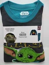 New Boys Star Wars Mandalorian The Child Pajamas 2 pc Sleep wear Set Size 6/7