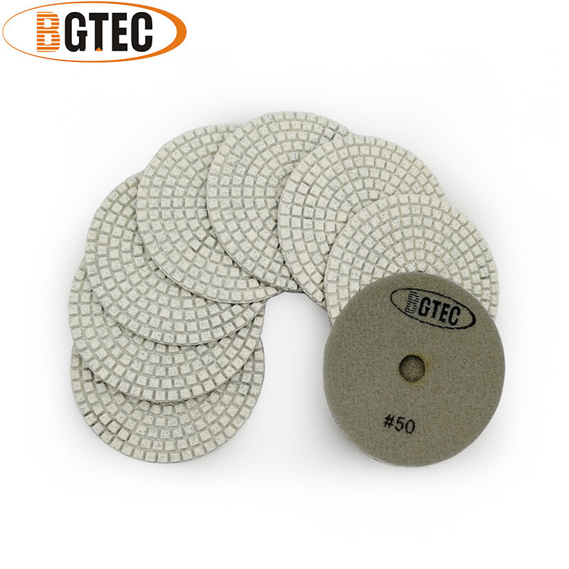 10-Pack 50 Grit Wet Marble Polishing Pads – 3" Diamond Grinding Disc For Granite, Concrete, Marble, Ceramic Tile, Glass
