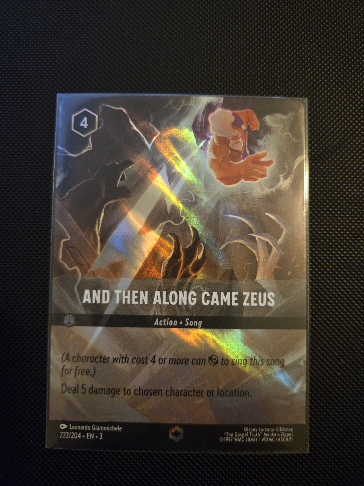 Disney Lorcana And Then Along Came Zeus (Enchanted) 222/204 Into the Inklands