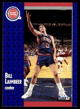 1991-92 Fleer Bill Laimbeer Detroit Pistons #62