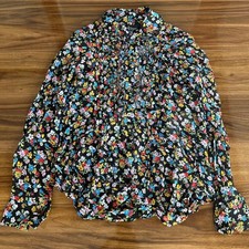 Tricot Comme Des Garcons Cutting Floral Shirt Sheer Women Top Japan Size JPN-M