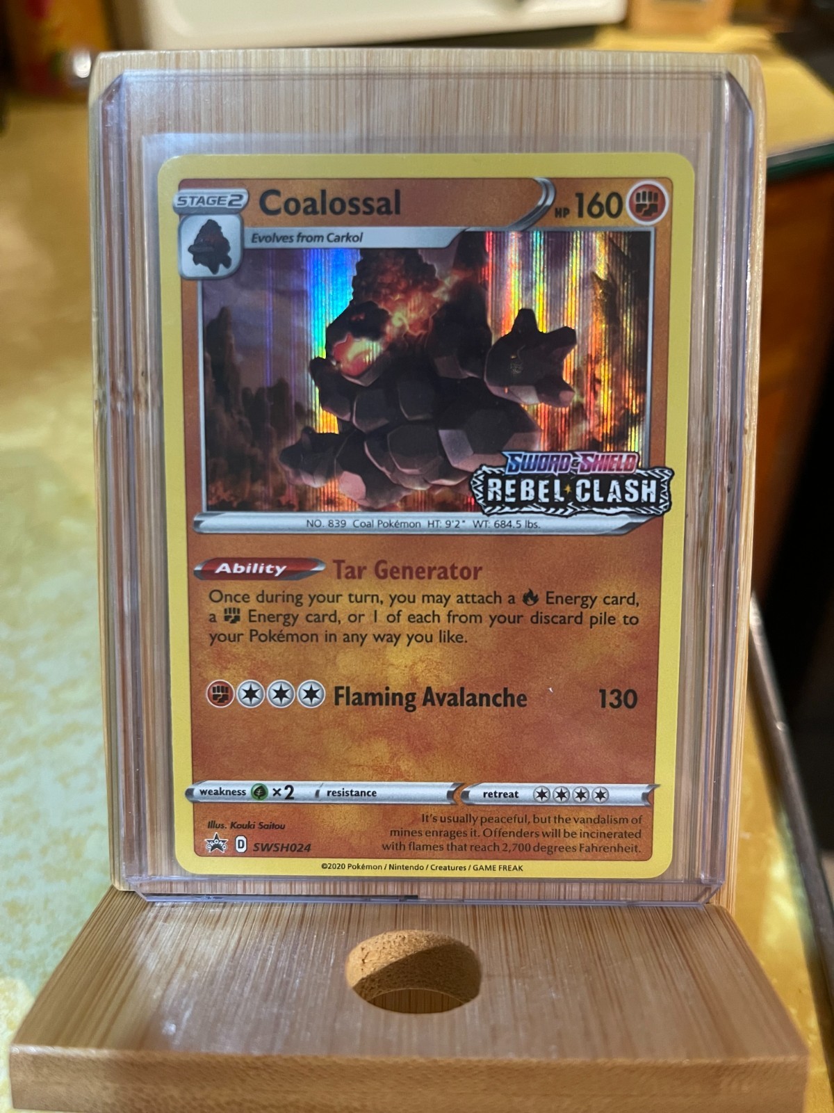 Pokemon Card Coalossal SWSH024 Black Star Promo STAMPED Rebel Clash Near Mint