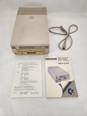 Vintage Commodore 1541 C Floppy Drive , Manual, Video Cable Powers on READ