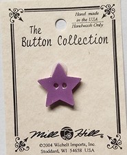 DIY Mill Hill Ceramic Button - Small Lilac Star