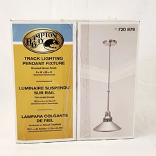 Hampton Bay Track Lighting Pendant Fixture Brushed Nickel Hanging Light 86"