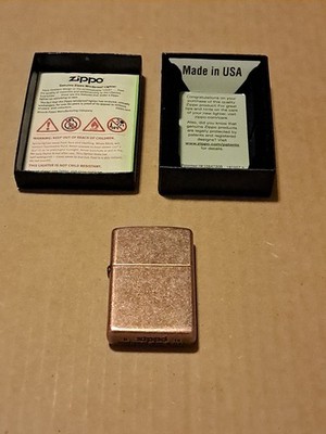 ZIPPO NEW UNUSED NOS COPPER CLAD LIGHTER D-19 BRADFORD PA MADE IN