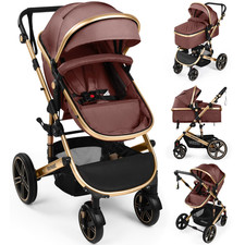 BEAUTIFUL! Baby Stroller Foldable with Aluminum frame, shocks, reversible canopy